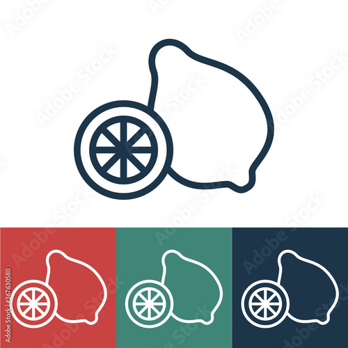 Linear vector icon with lemon