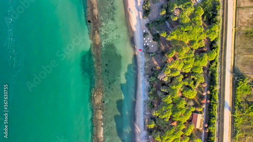 Amazing aerial view of Tuscany coastline, Italy from the drone
