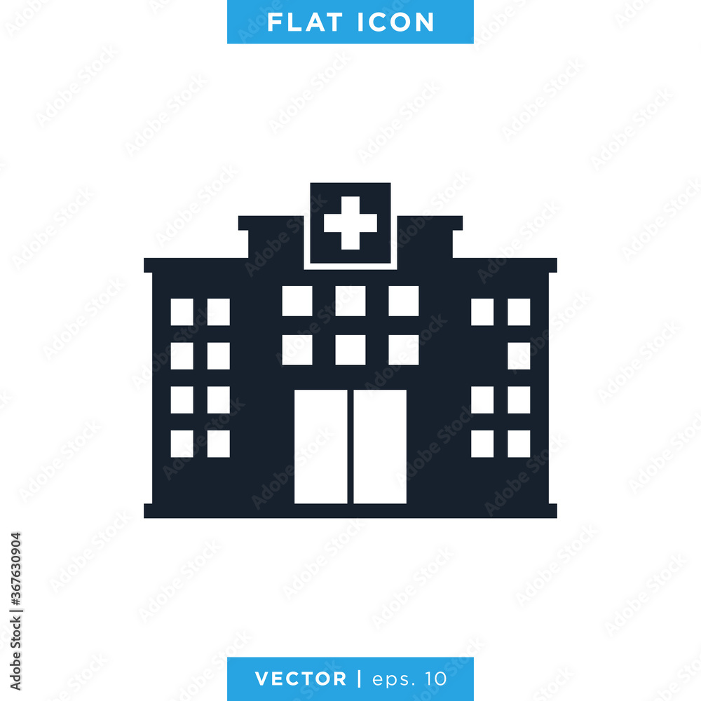 Hospital Building Icon Vector Logo Design Template. Hospital Building Icon Vector Logo Design Template.