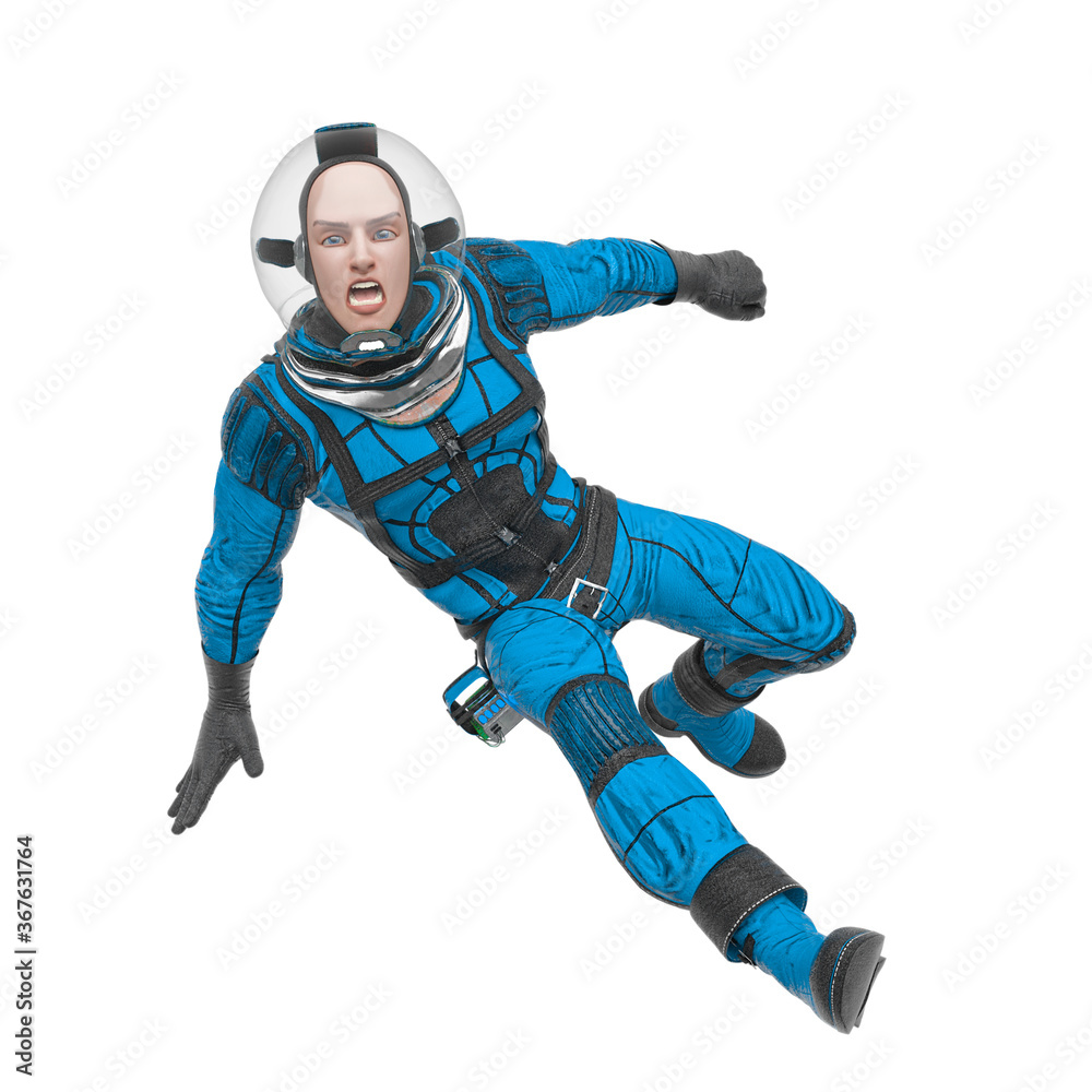 retro space astronaut is doing a parkour attack pose retro space astronaut is doing a parkour attack pose