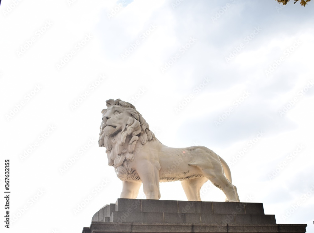 Sculpture of a lion in waterloo, london