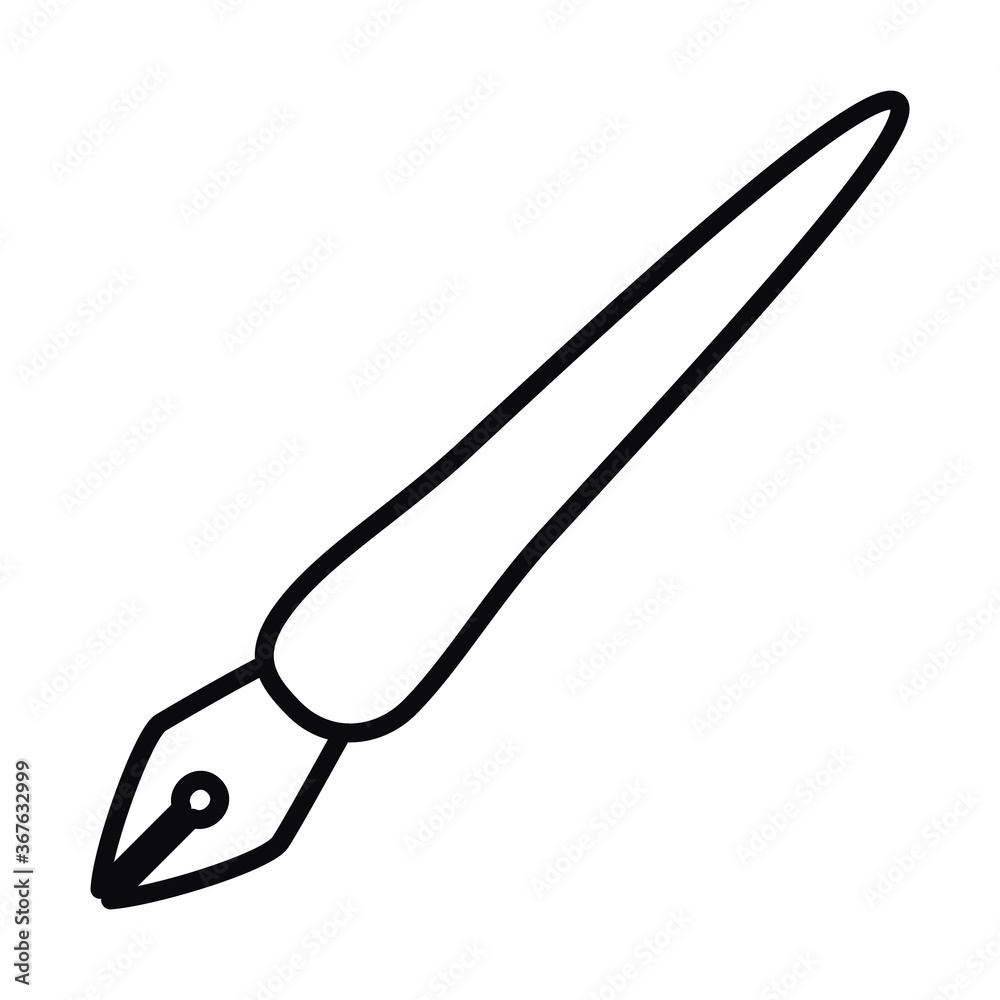 elegant pen icon, line style elegant pen icon, line style