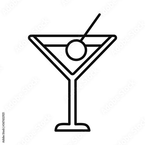 martini cocktail line style icon vector design