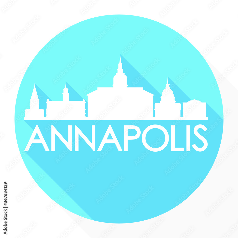 Annapolis Maryland USA Flat Icon Skyline Silhouette Design City Vector Art.