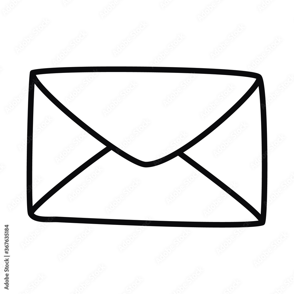 envelope icon image, line style envelope icon image, line style
