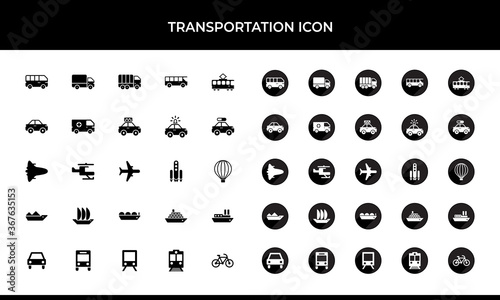 transportation, vector icon silhouette illustration