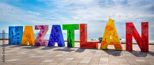 Mexico, Mazatlan, Colorful old city streets in historic city center photo