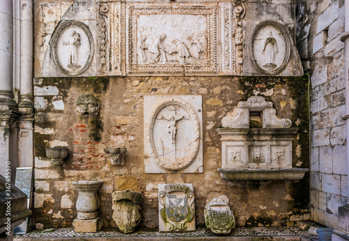 Ruins and archaeological remains of the Mount Carmel convent, destroyed after the 1755 earthquake in Lisbon, Portugal