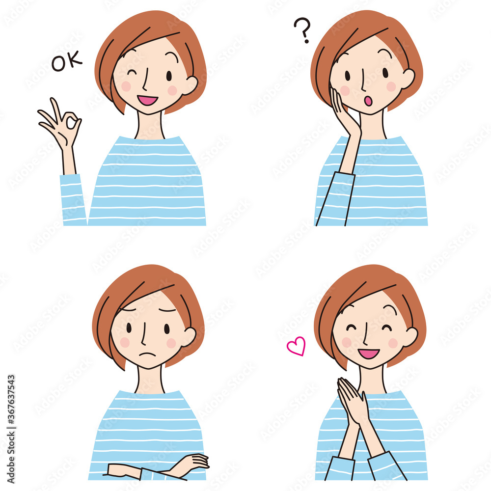 女性　主婦　表情　ポーズ