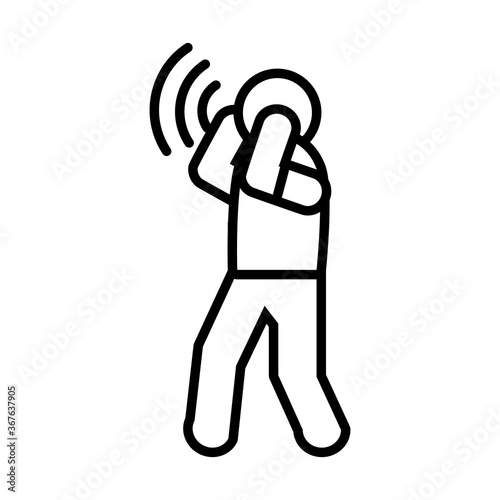 man avatar screaming line style icon vector design