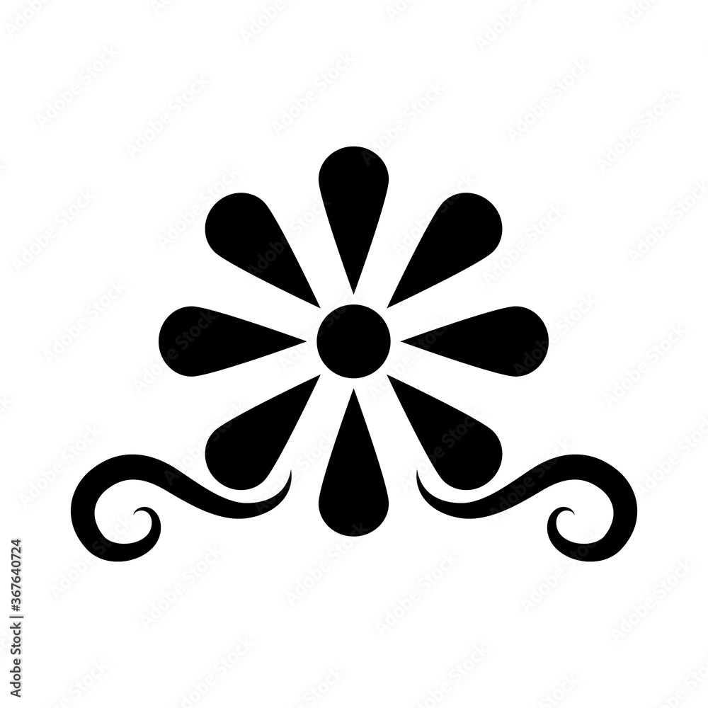 flower ornament silhouette style icon vector design flower ornament silhouette style icon vector design