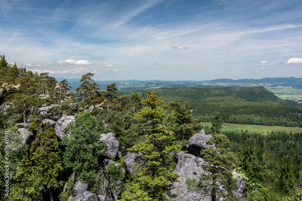 Fototapeta premium mountain landscape with blue sky and clouds