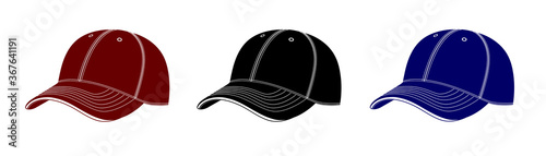 Baseball cap in vector on white background.A cap in a vector.Logo cap.