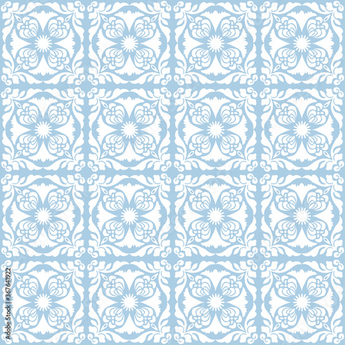 Flower ornamental tile pattern seamless repeat background