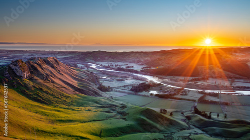 Morning view from Te Mata Peak, Hawke's Bay, New Zealand