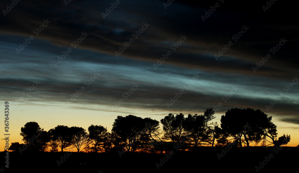 A beautiful sunset in southern France, Languedoc