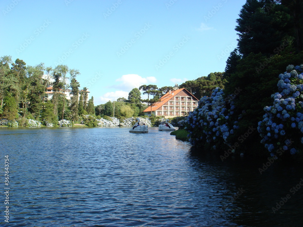 Fototapeta premium river in the village