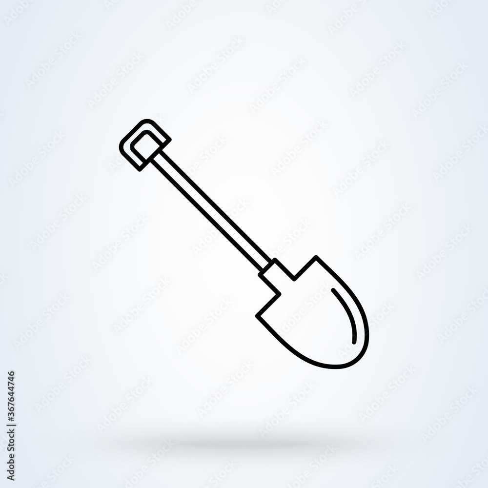 Shovel Symbol. vector Simple modern icon design illustration.