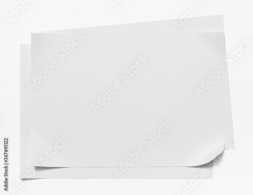 empty paper blank sheet isolated on white background
