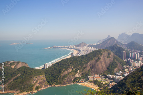 view from the summit of sugarloaf mountain in rio de janeiro.
