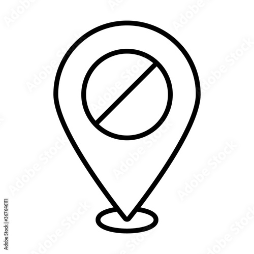 Free Download gps mark with stop ban line style icon vector design - GFXLoad