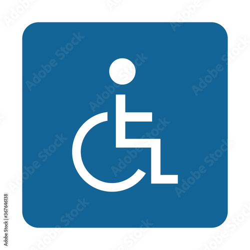 blue handicap parking or wheelchair accessible icon
