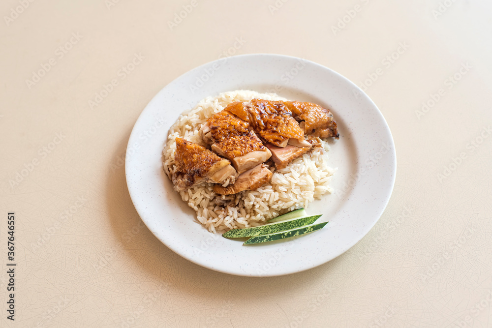 Hainanese roasted chicken rice