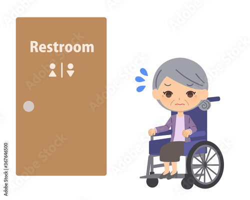 トイレに行くのが困難なシニア女性
