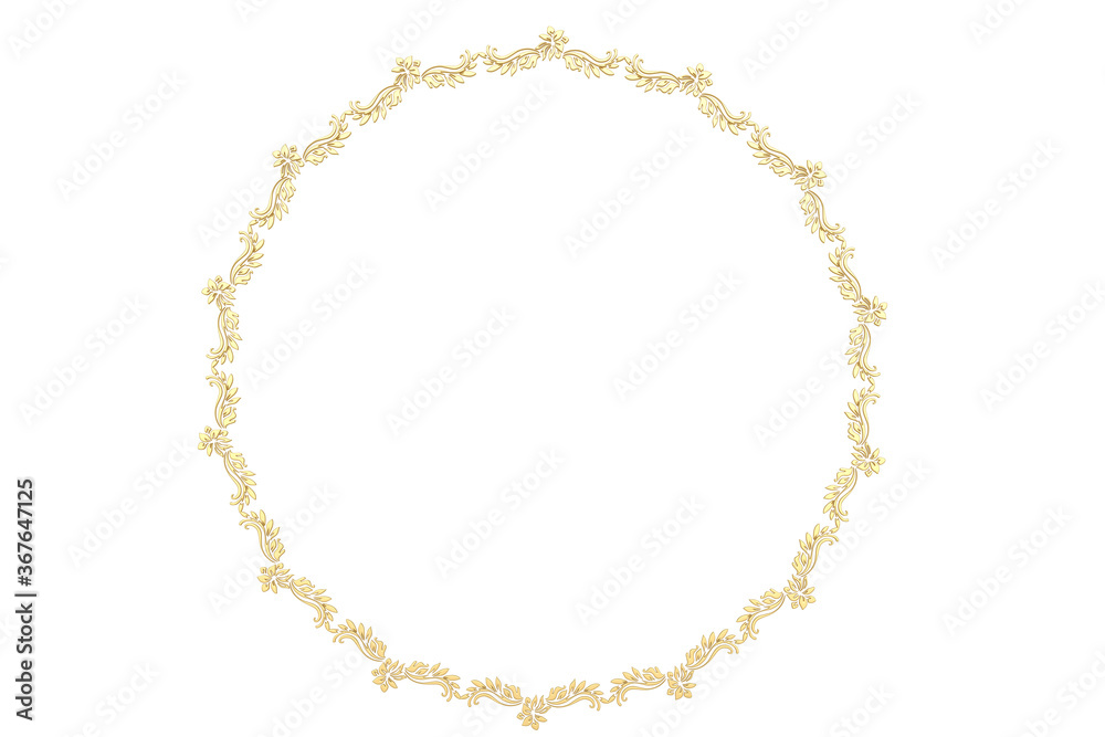 Gold frame Isolated On White Background, 3D render. 3D illustration. Gold frame Isolated On White Background, 3D render. 3D illustration.