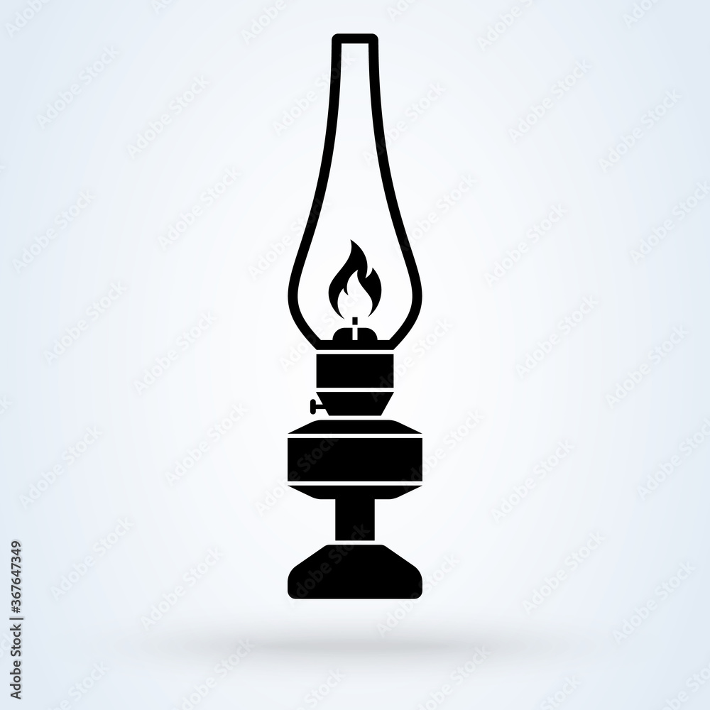 kerosene lamp. Simple modern icon design illustration. kerosene lamp. Simple modern icon design illustration.
