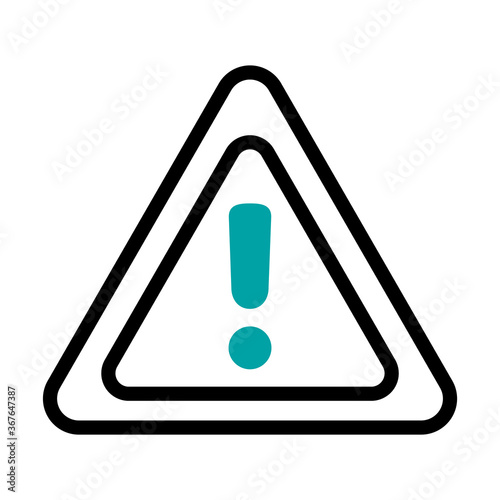 warning sign icon, half line half color style