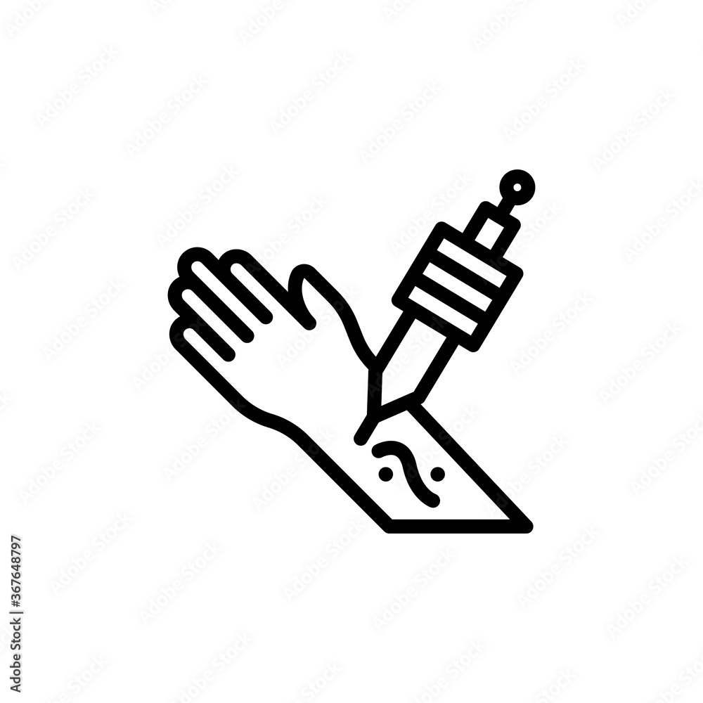 Hand, tattoo icon. Simple line, outline vector elements of tattooing icons for ui and ux, website or mobile application Hand, tattoo icon. Simple line, outline vector elements of tattooing icons for ui and ux, website or mobile application