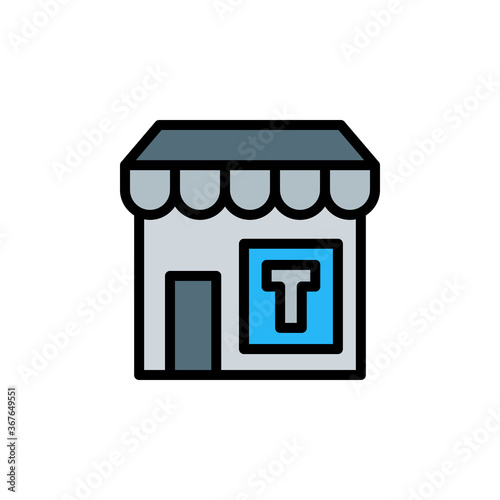 Shop, tattoo icon. Simple color with outline vector elements of tattooing icons for ui and ux, website or mobile application