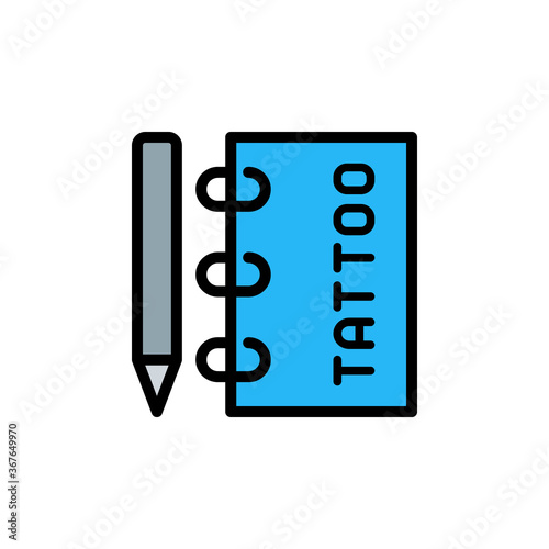 Notebook, pen, tattoo icon. Simple color with outline vector elements of tattooing icons for ui and ux, website or mobile application © Anar