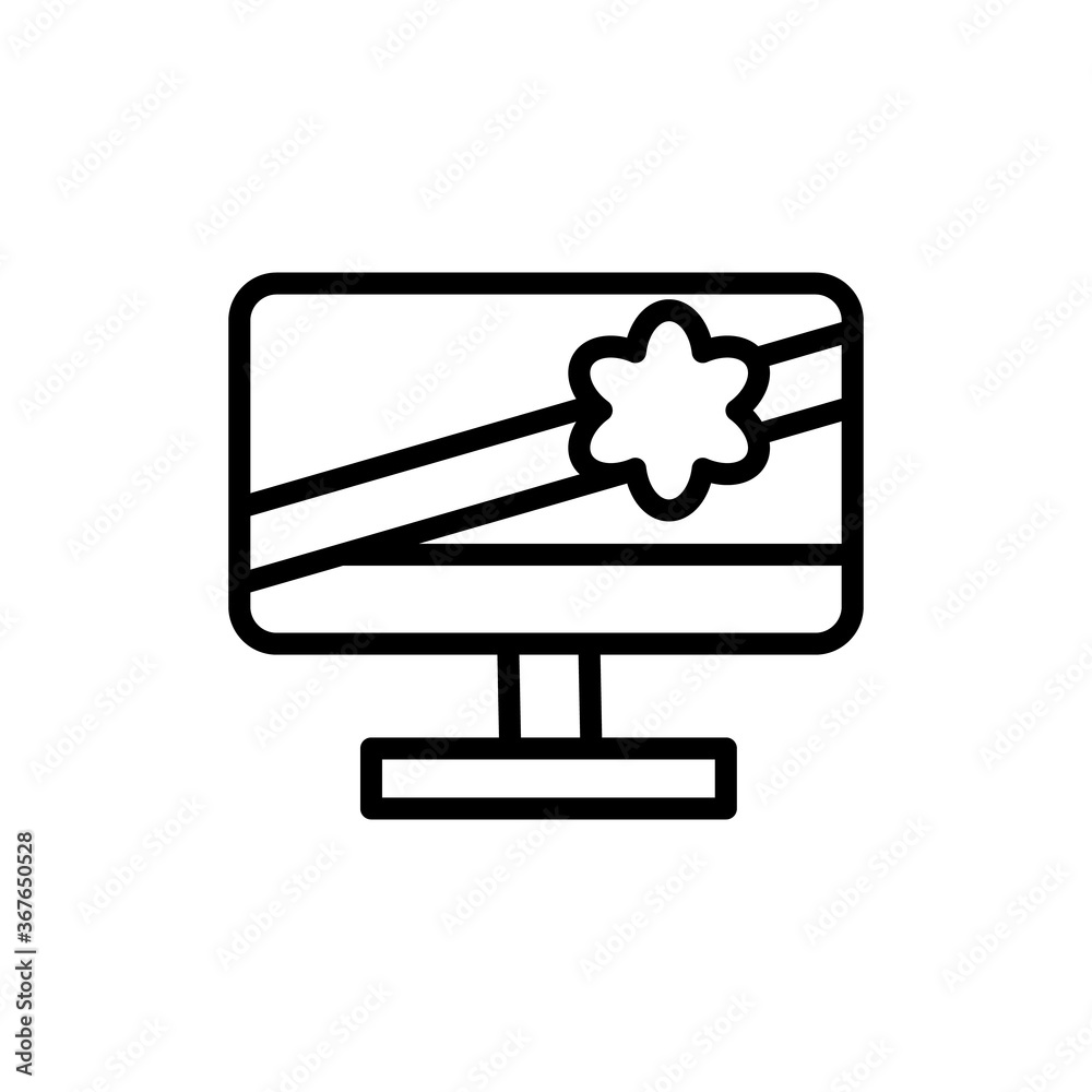 Monitor, ribbon icon. Simple line, outline vector elements of present icons for ui and ux, website or mobile application Monitor, ribbon icon. Simple line, outline vector elements of present icons for ui and ux, website or mobile application