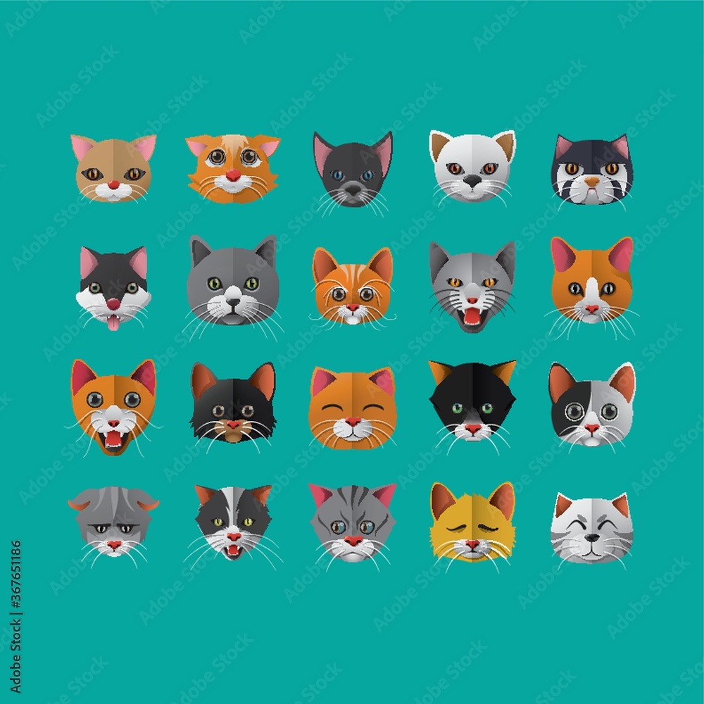 Obraz premium set of cat icons