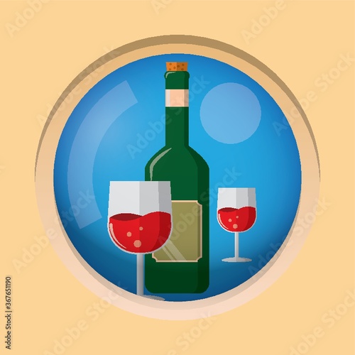 wine bottle button