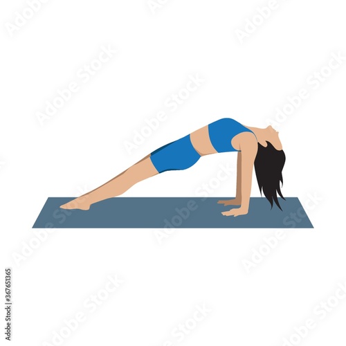 woman in yoga reverse plank position