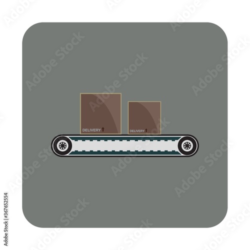 cardboard on conveyor belt