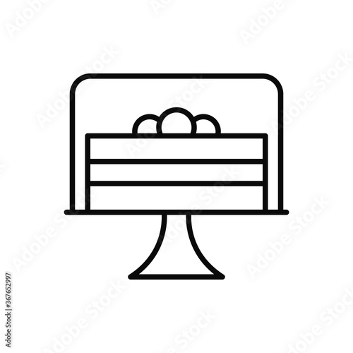 Cake, plate icon. Simple line, outline vector elements of public catering icons for ui and ux, website or mobile application