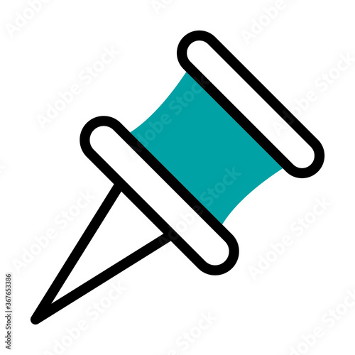 paper pin icon, half line half color style