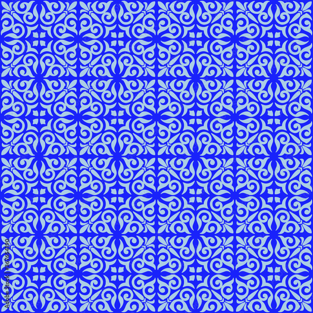 Ornamental seamless repeat tile pattern background