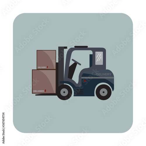 forklift truck with cardboard