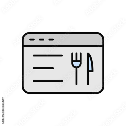 Web site, fork, knife icon. Simple color with outline vector elements of public catering icons for ui and ux, website or mobile application