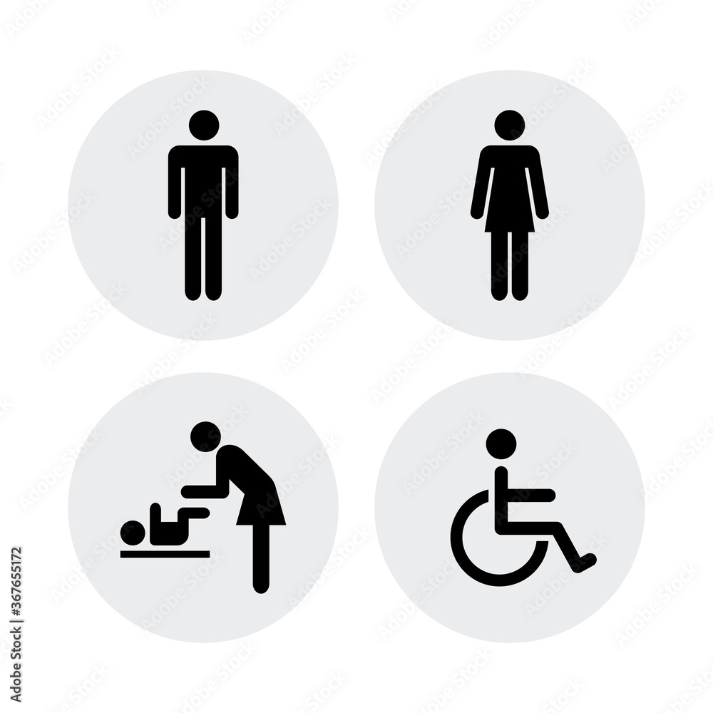 Set of toilet icon symbol vector Set of toilet icon symbol vector