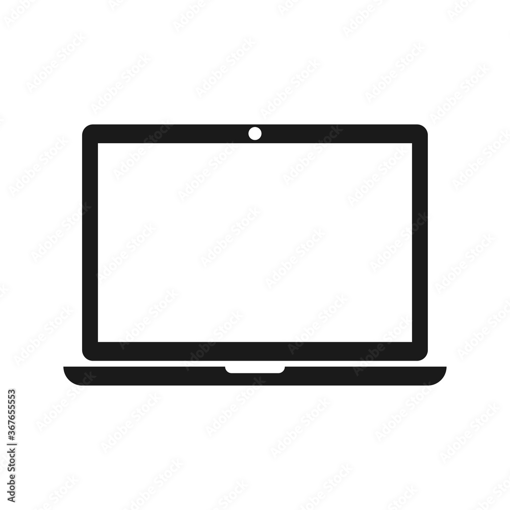 Laptop Icon Vector. Simple flat symbol. Perfect Black pictogram illustration on white background. Laptop Icon Vector. Simple flat symbol. Perfect Black pictogram illustration on white background.