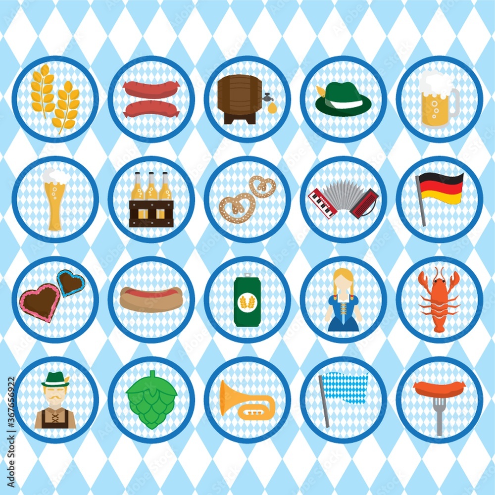 Naklejka premium oktoberfest icons