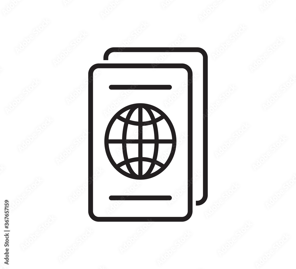 Passport icon vector logo design template Passport icon vector logo design template