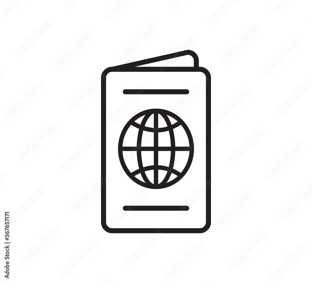 Passport icon vector logo design template Passport icon vector logo design template