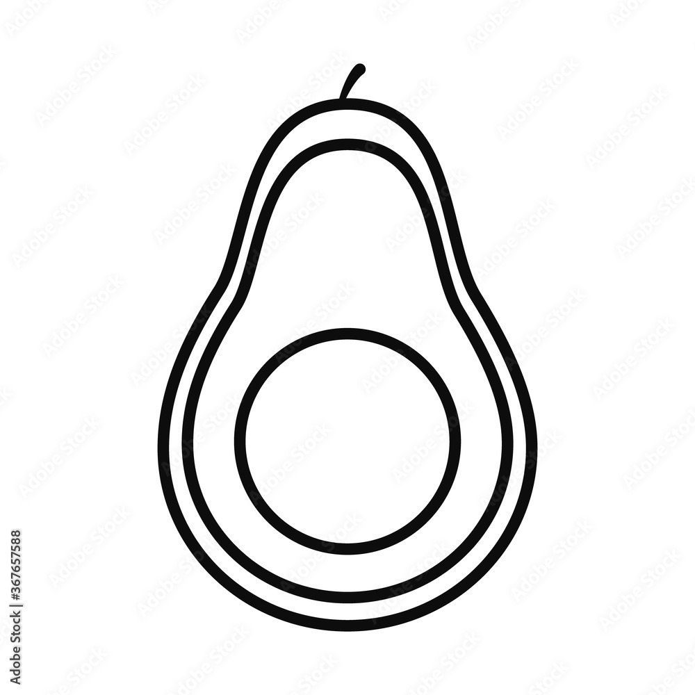 avocado fruit line style icon vector design avocado fruit line style icon vector design